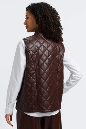Billie Vegan Leather Quilted Vest