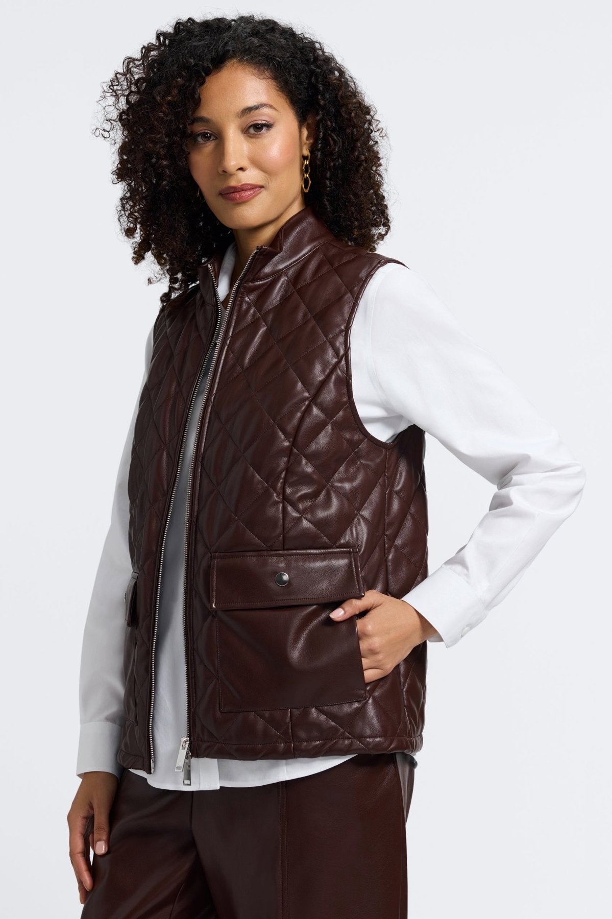 Billie Vegan Leather Quilted Vest