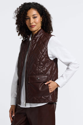 Billie Vegan Leather Quilted Vest