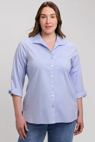 Pandora Plus No Iron Pinpoint 3/4 Sleeve Tunic
