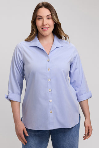 Pandora Plus No Iron Pinpoint 3/4 Sleeve Tunic