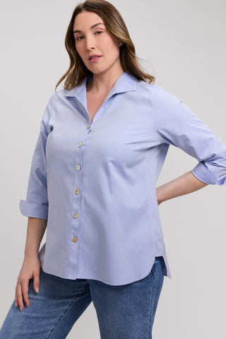 Pandora Plus No Iron Pinpoint 3/4 Sleeve Tunic
