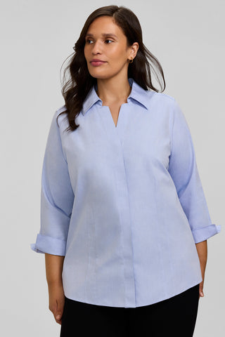Taylor Plus No Iron Pinpoint 3/4 Sleeve Shirt