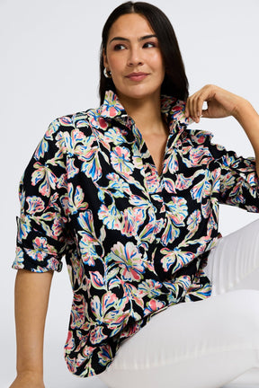 Meghan Plus Night Blossoms Long Sleeve Shirt