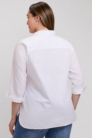 Pandora Plus No Iron Pinpoint 3/4 Sleeve Tunic