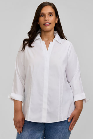 Taylor Plus No Iron Pinpoint 3/4 Sleeve Shirt