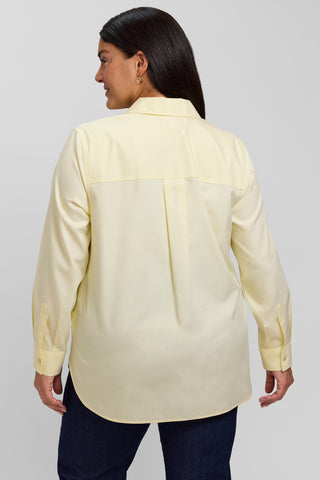 Boyfriend Plus No Iron Pinpoint Long Sleeve Tunic