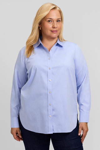 Meghan Plus No Iron Pinpoint Long Sleeve Shirt