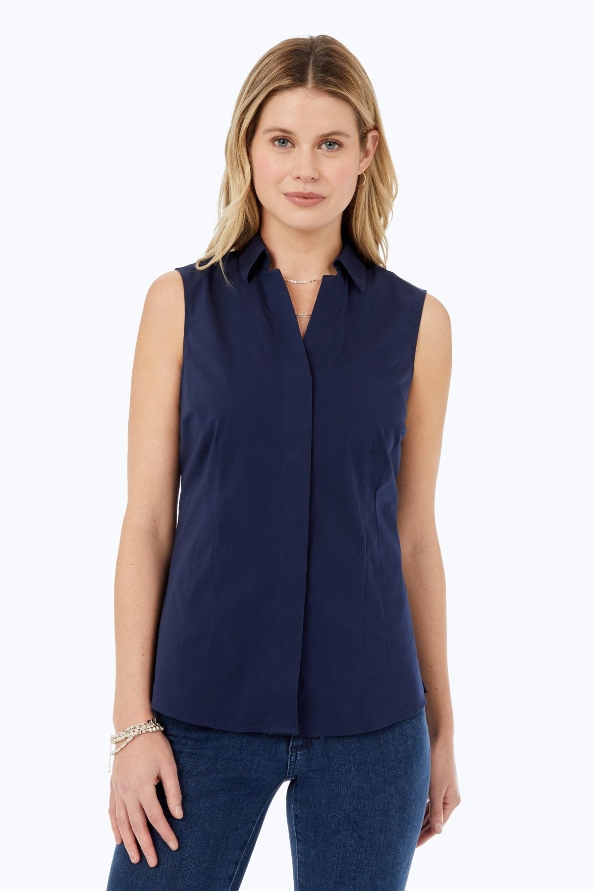 Taylor No Iron Stretch Sleeveless Shirt
