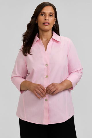 Paityn Plus No Iron Pinpoint 3/4 Sleeve Shirt