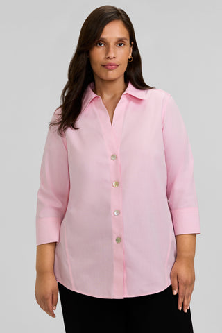 Paityn Plus No Iron Pinpoint 3/4 Sleeve Shirt