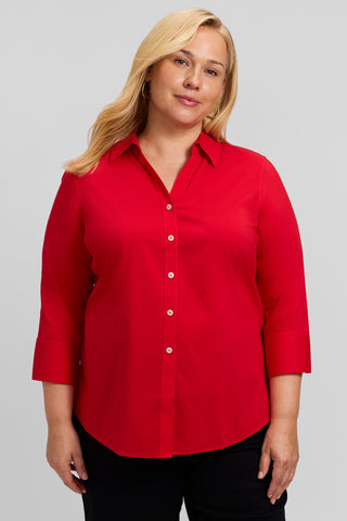 Mary Plus No Iron Stretch 3/4 Sleeve Shirt