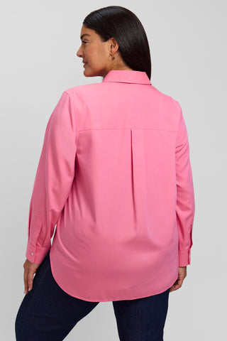 Boyfriend Plus No Iron Pinpoint Long Sleeve Tunic