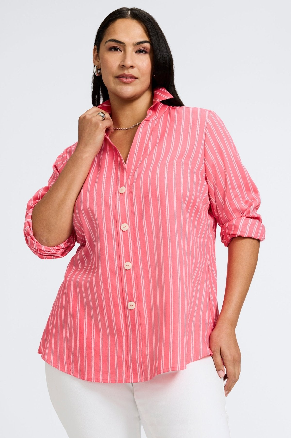 Paityn Plus Rope Stripe Long Sleeve Shirt