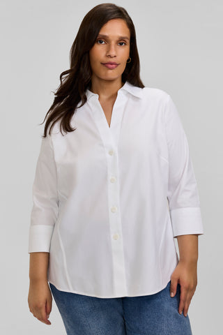 Paityn Plus No Iron Pinpoint 3/4 Sleeve Shirt