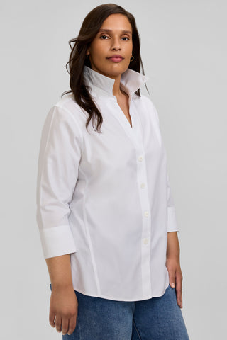 Paityn Plus No Iron Pinpoint 3/4 Sleeve Shirt