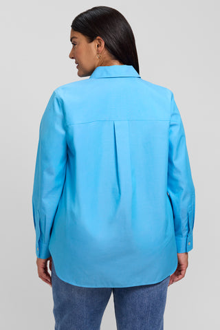 Boyfriend Plus No Iron Pinpoint Long Sleeve Tunic