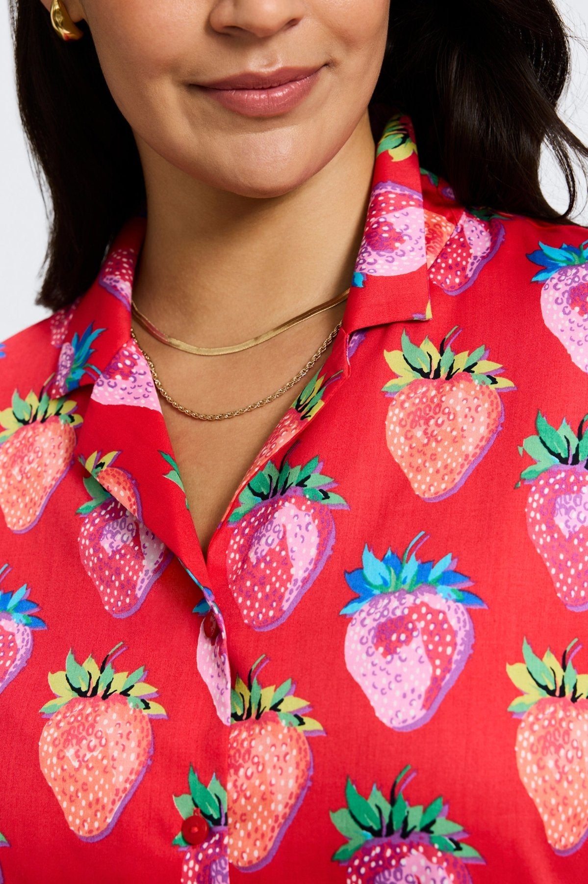 Quinn Plus Strawberry Delight Elbow Sleeve Shirt