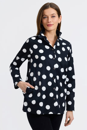 Carolina Polka Dot Long Sleeve Shirt Jacket