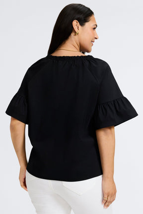 Vicky Plus No Iron Stretch Elbow Sleeve Popover Shirt