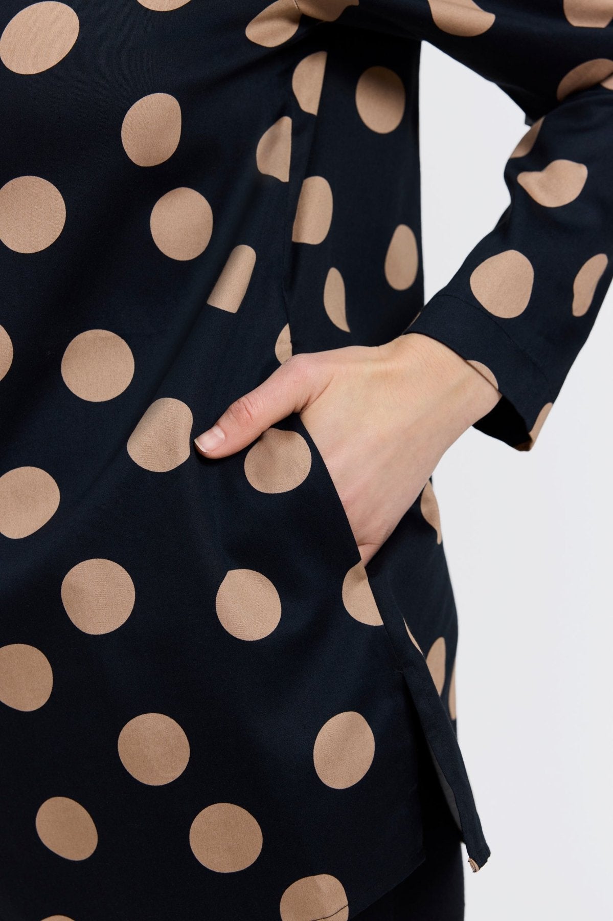 Carolina Polka Dot Long Sleeve Shirt Jacket- Foxcroft