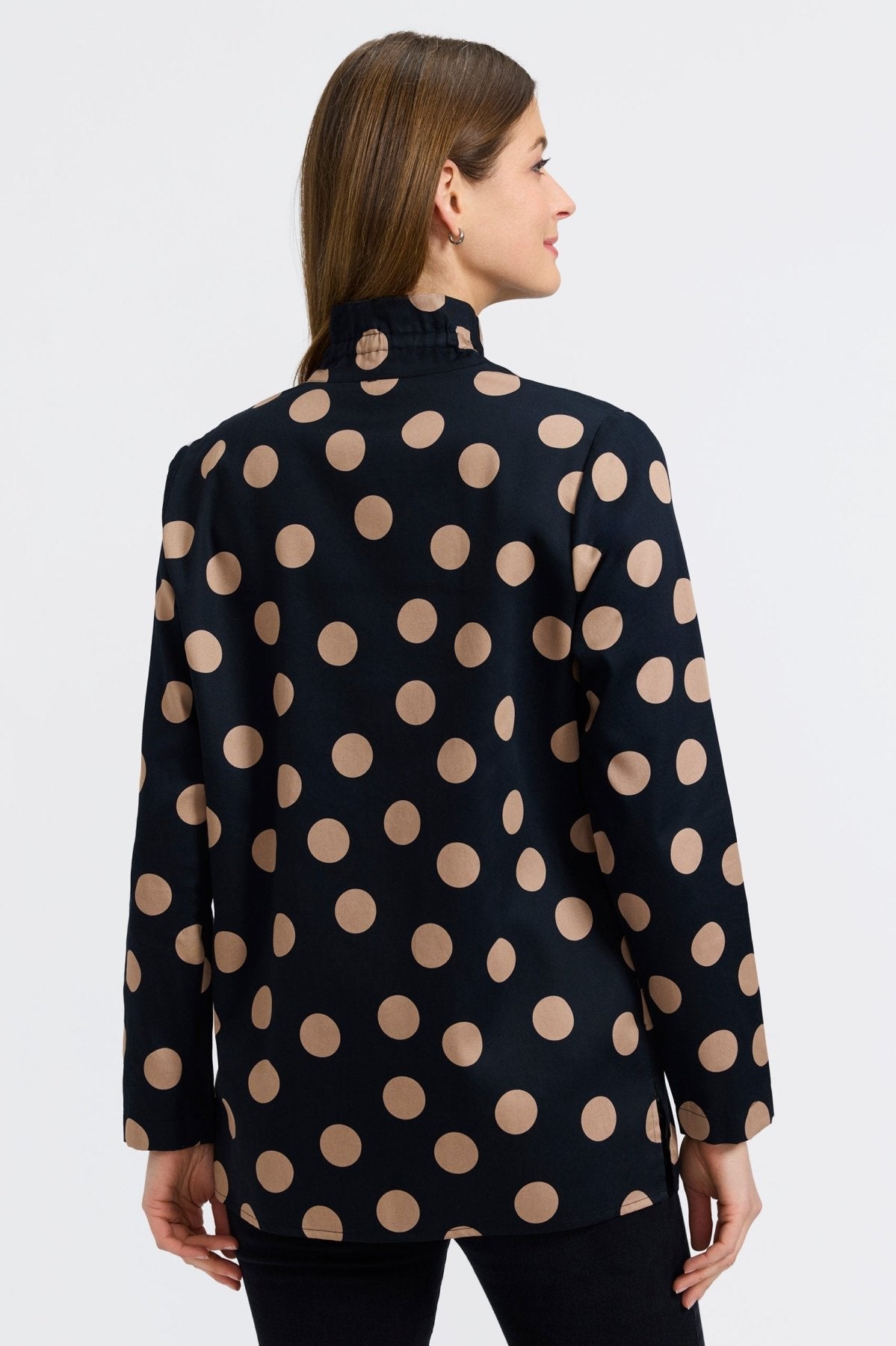 Carolina Polka Dot Long Sleeve Shirt Jacket- Foxcroft