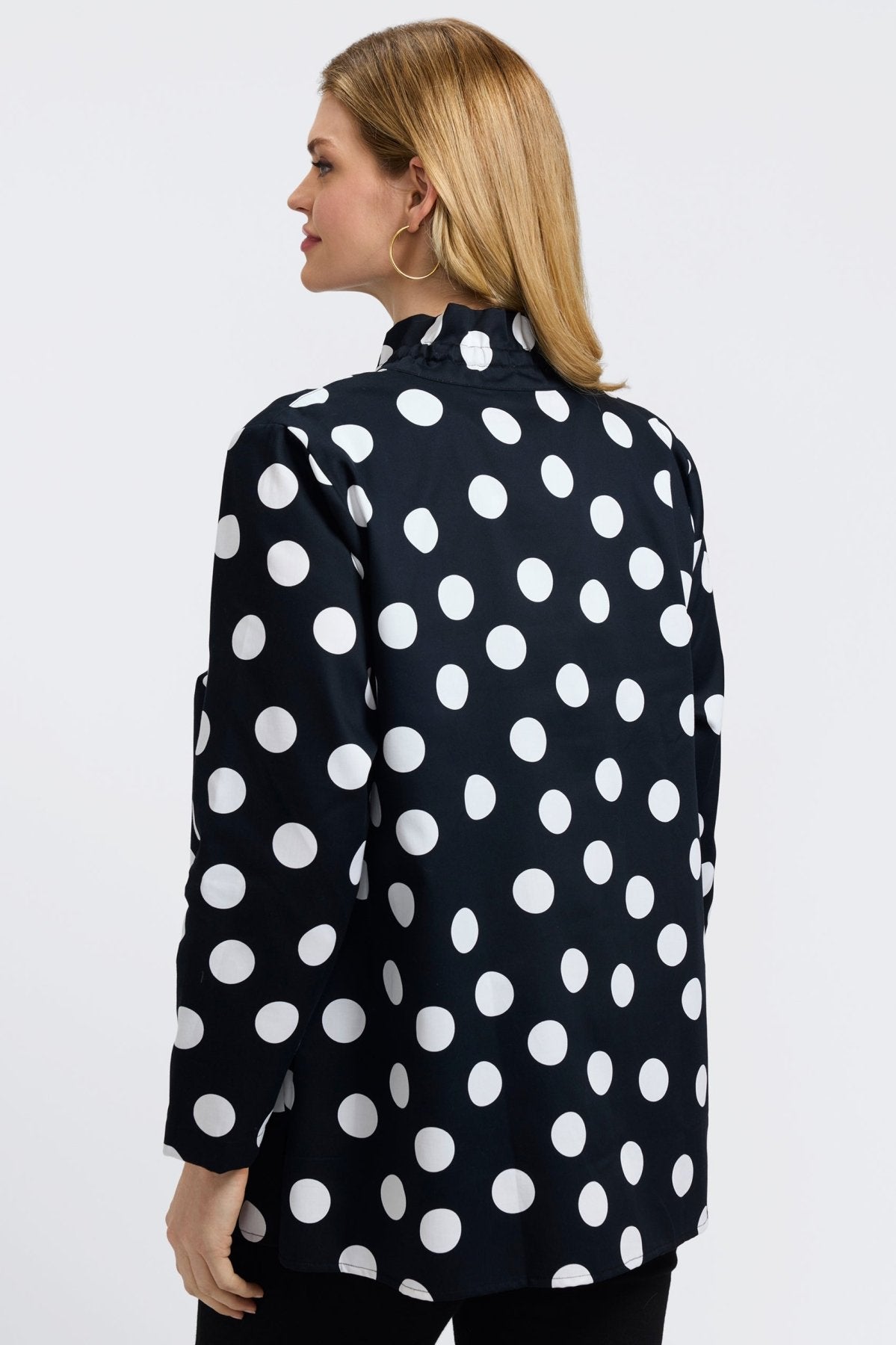Carolina Plus Polka Dot Long Sleeve Shirt Jacket