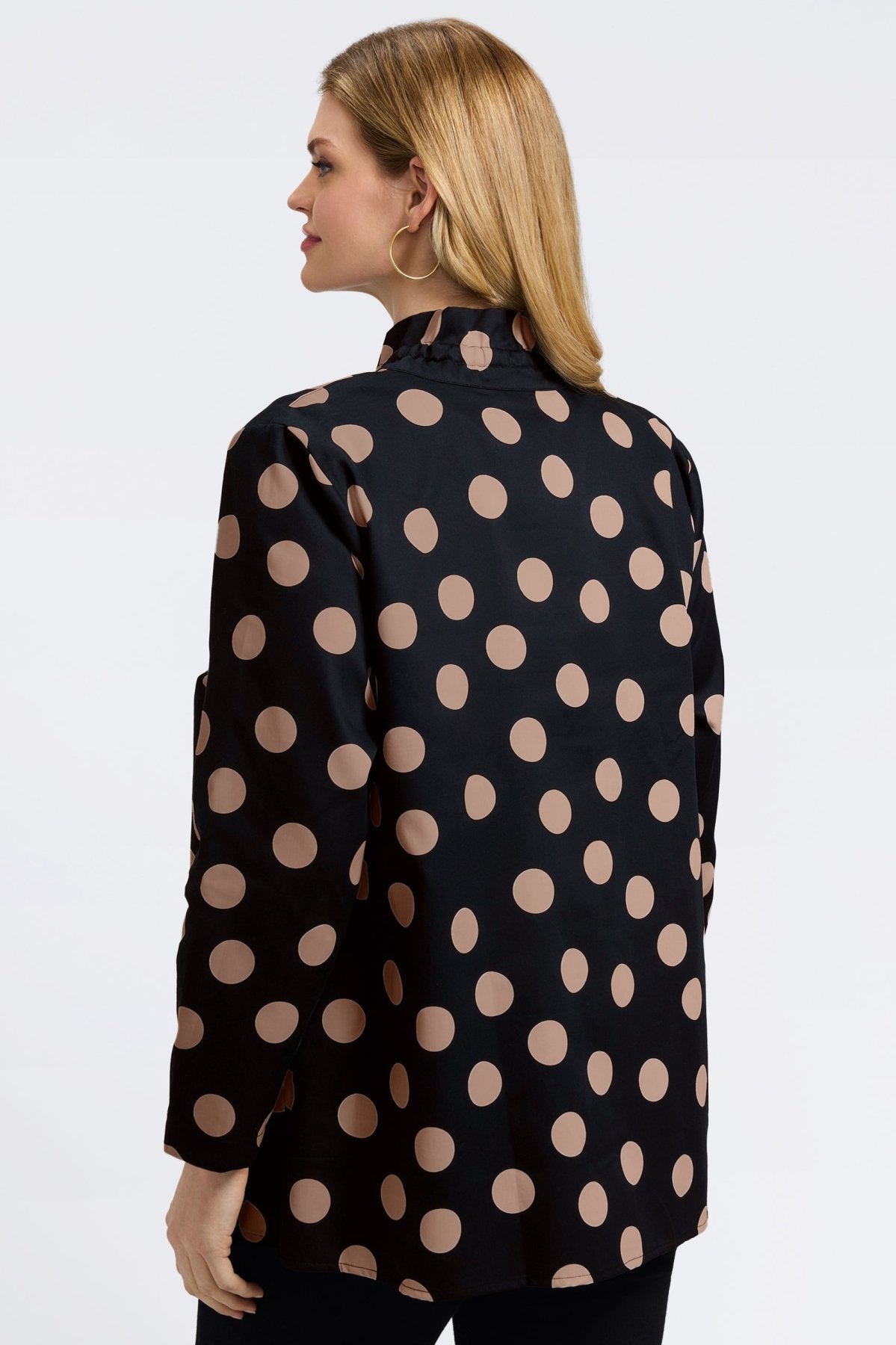 Carolina Plus Polka Dot Long Sleeve Shirt Jacket
