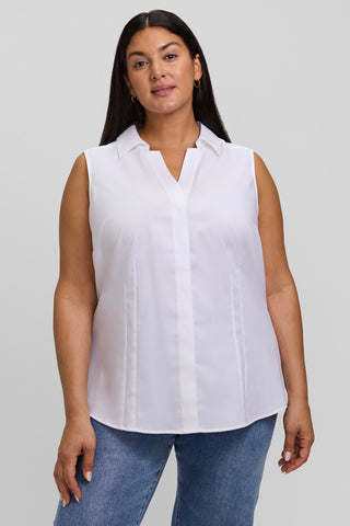 Taylor Plus Knit-Woven Sleeveless Tank