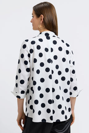 Agnes Polka Dot 3/4 Sleeve Popover Shirt
