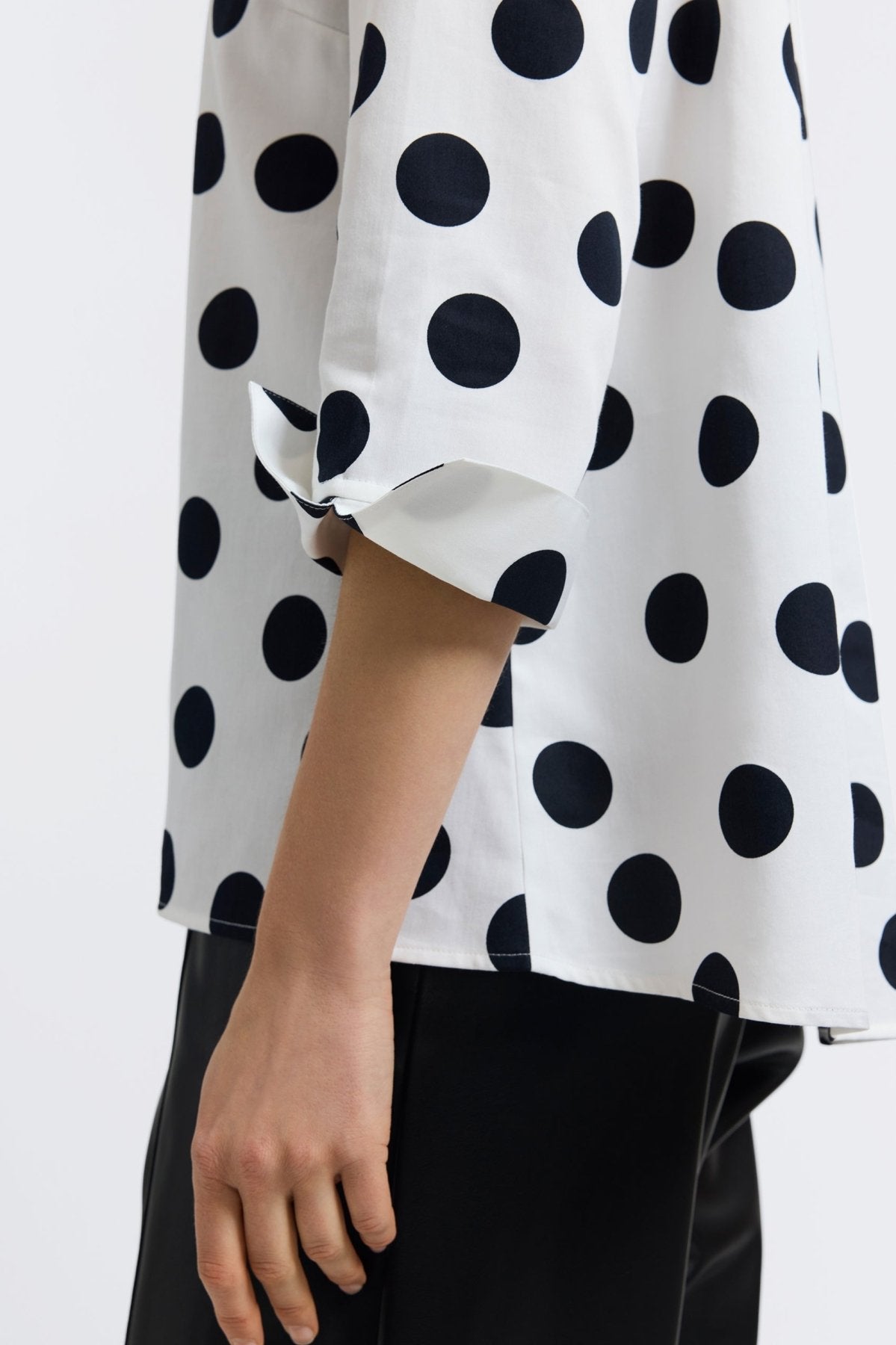 Agnes Polka Dot 3/4 Sleeve Popover Shirt