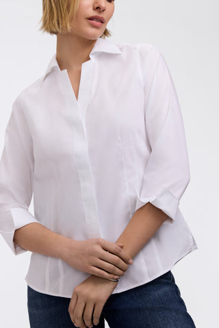 Taylor Petite No Iron Pinpoint 3/4 Sleeve Shirt