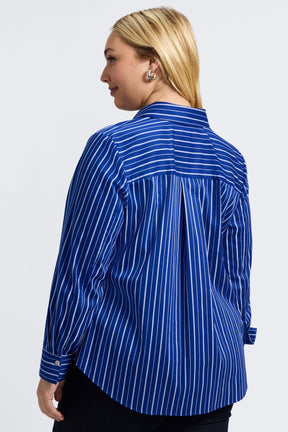 Margie Plus Classic Wide Stripe Long Sleeve Shirt