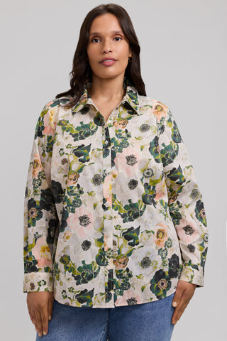 Hampton Plus Painted Bouquet Long Sleeve Shirt