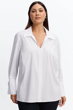 Carla Plus No Iron Stretch Long Sleeve Popover Shirt