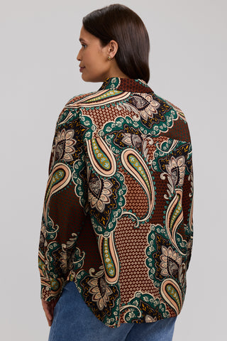 Meghan Plus Autumn Paisley Long Sleeve Shirt