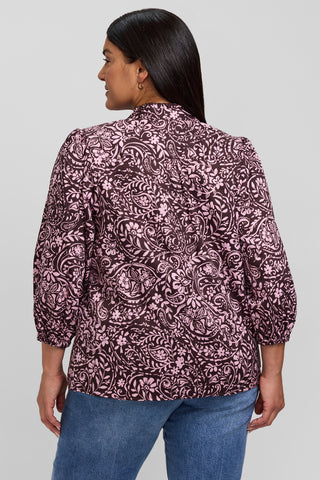Faye Plus Garden Paisley 3/4 Sleeve Shirt