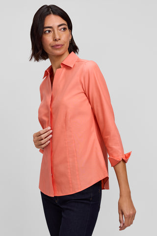 Taylor Petite No Iron Pinpoint 3/4 Sleeve Shirt