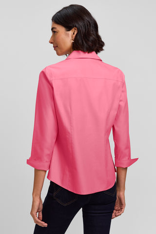 Taylor Petite No Iron Pinpoint 3/4 Sleeve Shirt