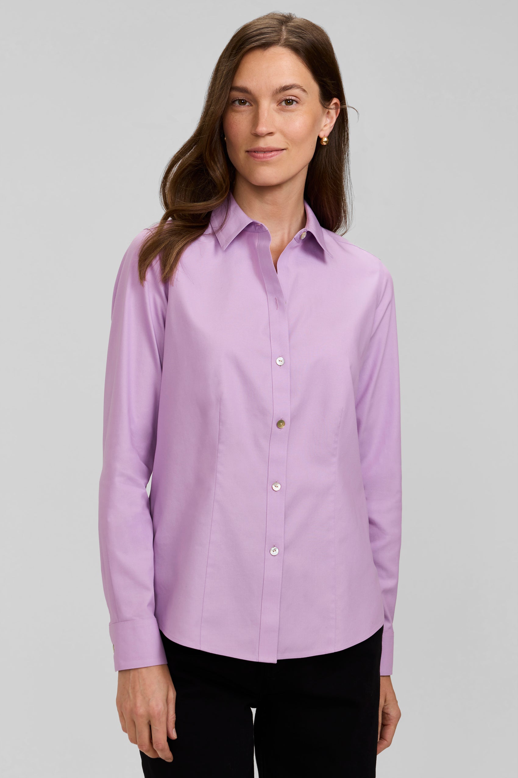Dianna No Iron Pinpoint Long Sleeve Shirt Soft Violet / 4