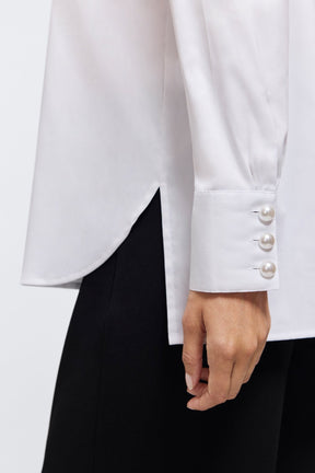 Pearl No Iron Stretch Matte Sateen Long Sleeve Shirt