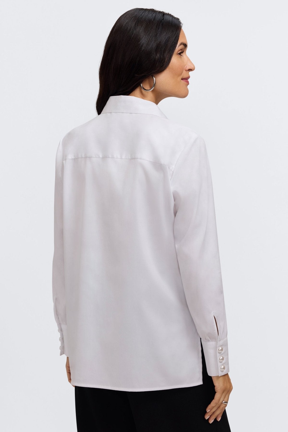 Pearl No Iron Stretch Matte Sateen Long Sleeve Shirt