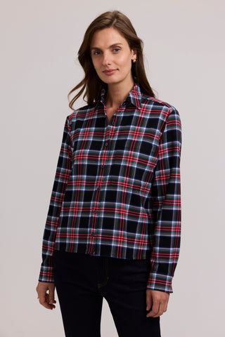 Jodie Holiday Plaid Long Sleeve Short Shirt