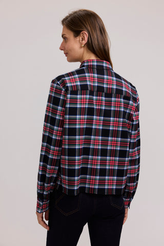 Jodie Holiday Plaid Long Sleeve Short Shirt