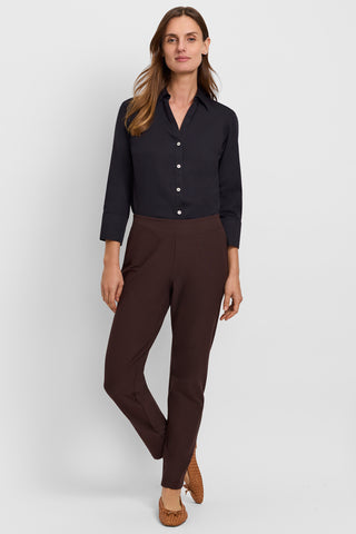 Washable Stretch Crepe Slim Ankle Pant