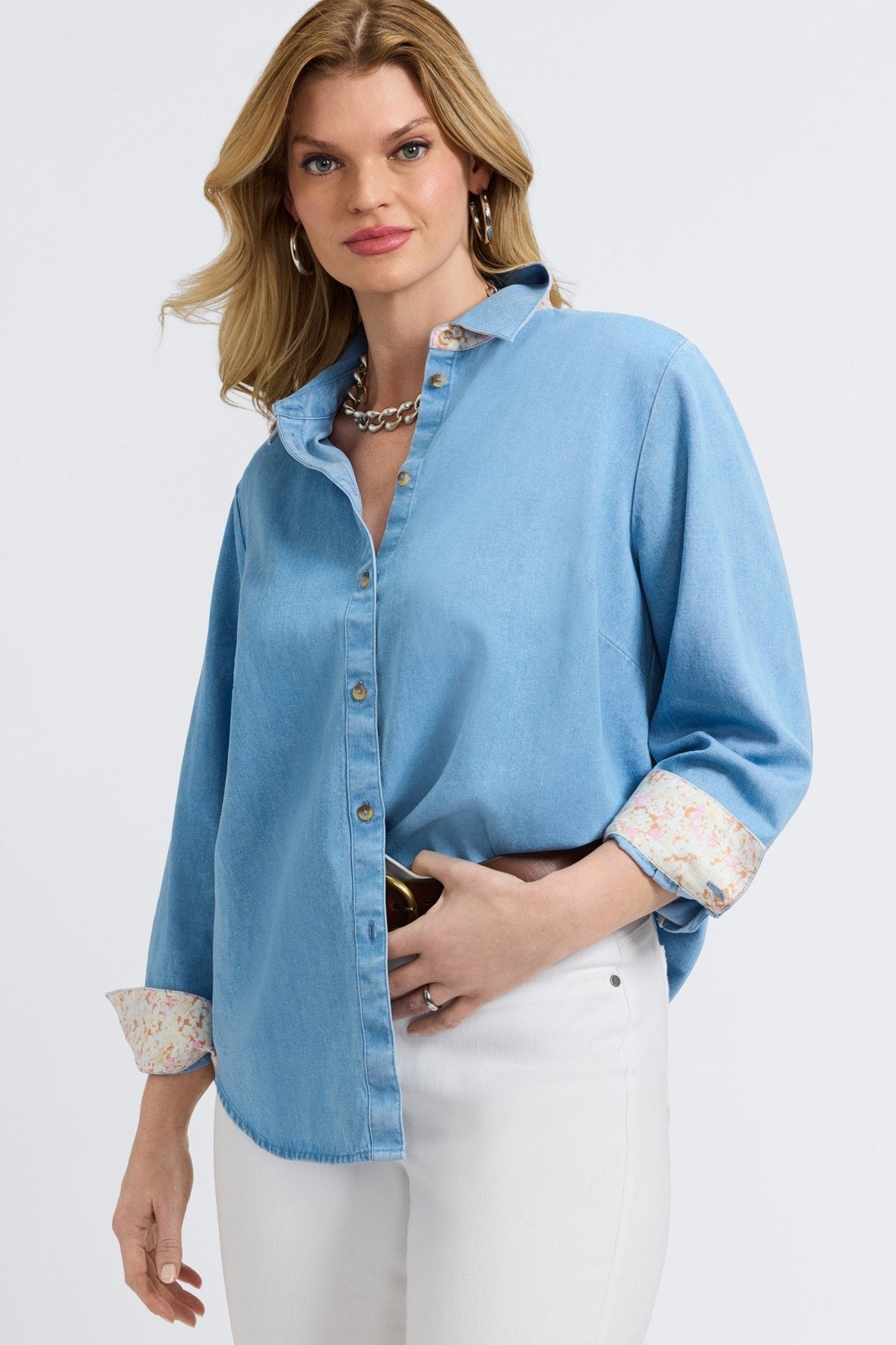 Margie Plus Tencel® Denim Long Sleeve Shirt