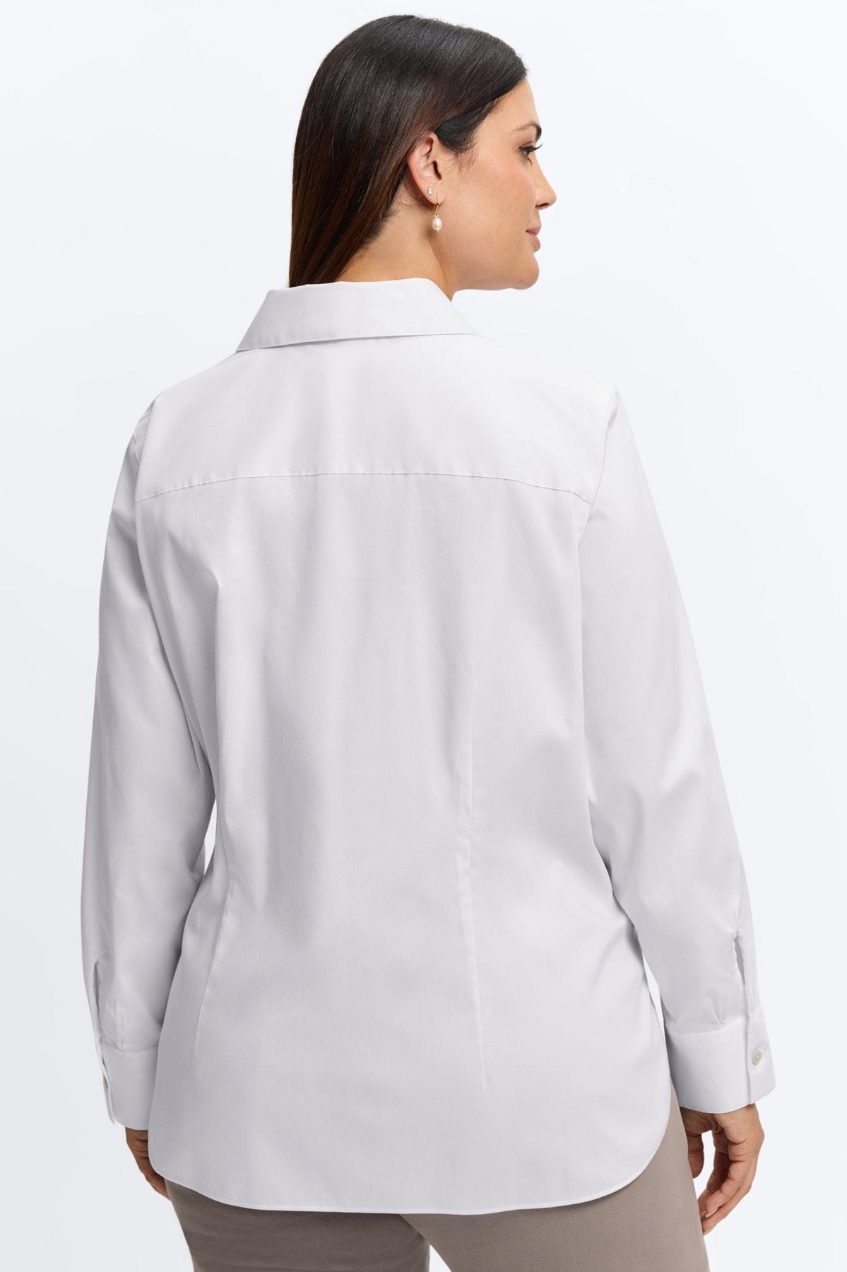 Sabine Plus No Iron Stretch Matte Sateen Tie Long Sleeve Shirt