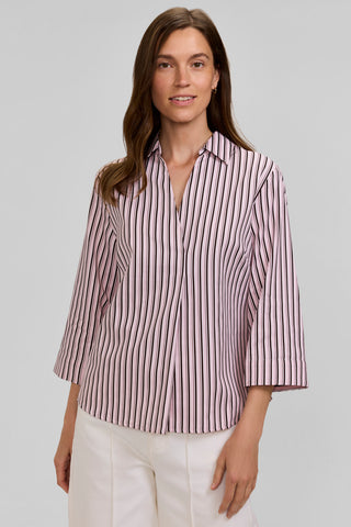 Cleo Stripe 3/4 Sleeve Popover Shirt