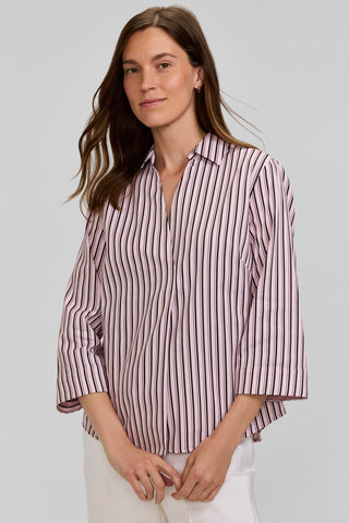 Cleo Stripe 3/4 Sleeve Popover Shirt
