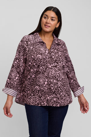 Agnes Plus Garden Paisley Long Sleeve Shirt
